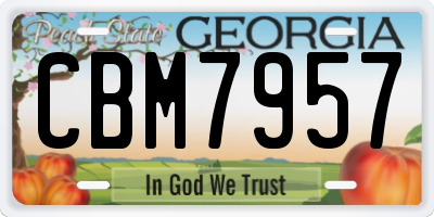 GA license plate CBM7957