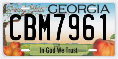 GA license plate CBM7961