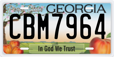 GA license plate CBM7964