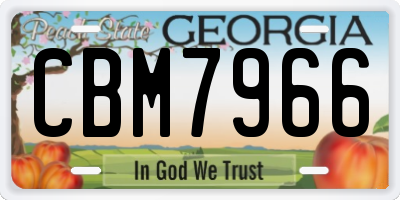 GA license plate CBM7966