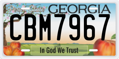 GA license plate CBM7967