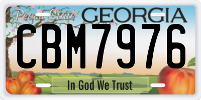 GA license plate CBM7976