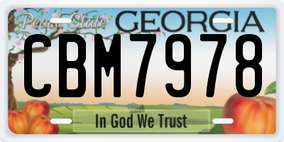 GA license plate CBM7978