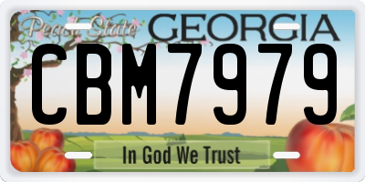 GA license plate CBM7979