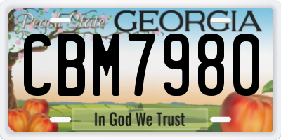 GA license plate CBM7980