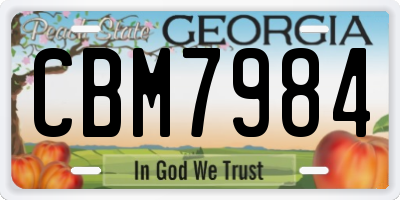 GA license plate CBM7984