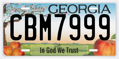 GA license plate CBM7999