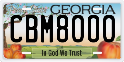 GA license plate CBM8000