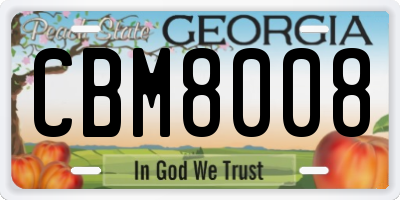 GA license plate CBM8008