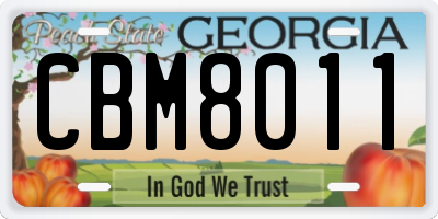 GA license plate CBM8011