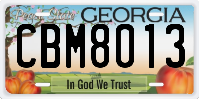 GA license plate CBM8013