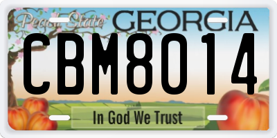 GA license plate CBM8014