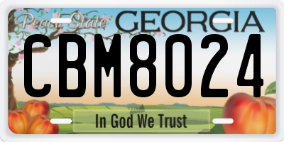 GA license plate CBM8024