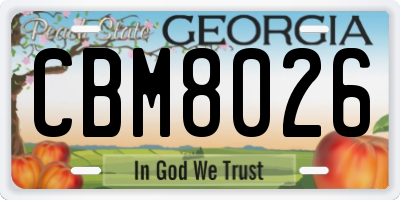 GA license plate CBM8026