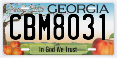 GA license plate CBM8031