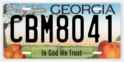 GA license plate CBM8041
