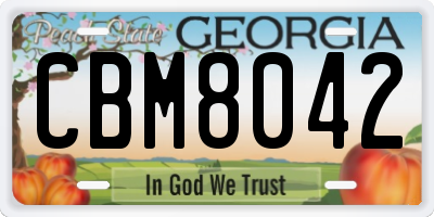 GA license plate CBM8042