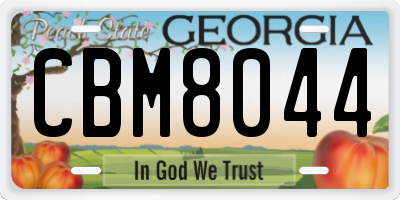 GA license plate CBM8044