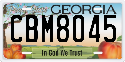 GA license plate CBM8045