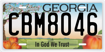 GA license plate CBM8046