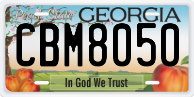 GA license plate CBM8050