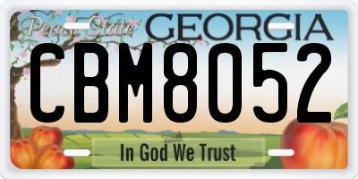 GA license plate CBM8052