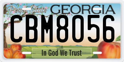 GA license plate CBM8056