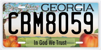 GA license plate CBM8059