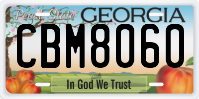 GA license plate CBM8060