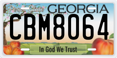 GA license plate CBM8064