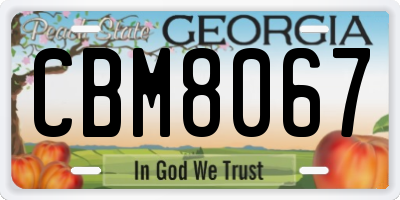 GA license plate CBM8067