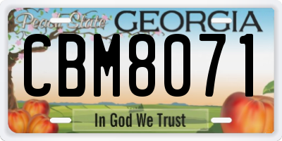 GA license plate CBM8071