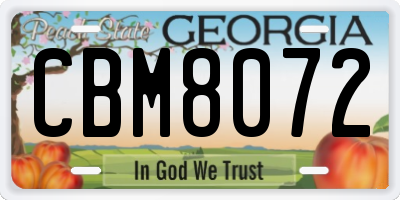 GA license plate CBM8072