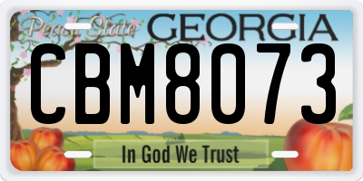 GA license plate CBM8073