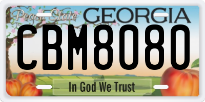 GA license plate CBM8080