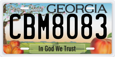 GA license plate CBM8083