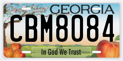 GA license plate CBM8084