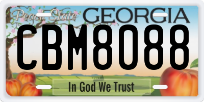 GA license plate CBM8088