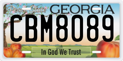 GA license plate CBM8089