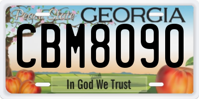 GA license plate CBM8090