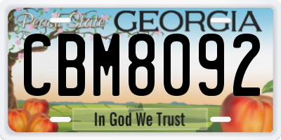 GA license plate CBM8092