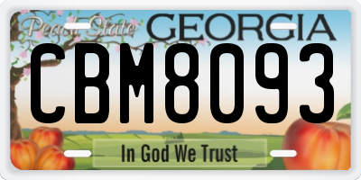 GA license plate CBM8093