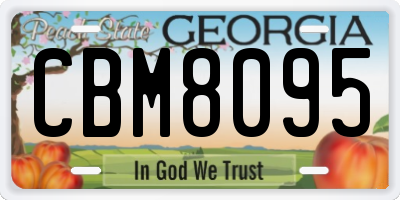 GA license plate CBM8095