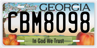 GA license plate CBM8098