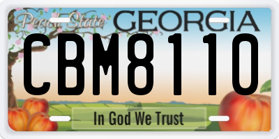 GA license plate CBM8110