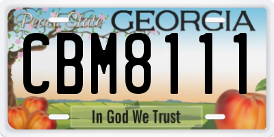 GA license plate CBM8111