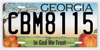 GA license plate CBM8115