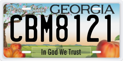 GA license plate CBM8121