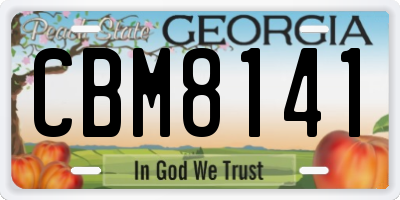 GA license plate CBM8141