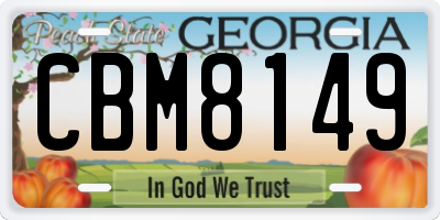 GA license plate CBM8149
